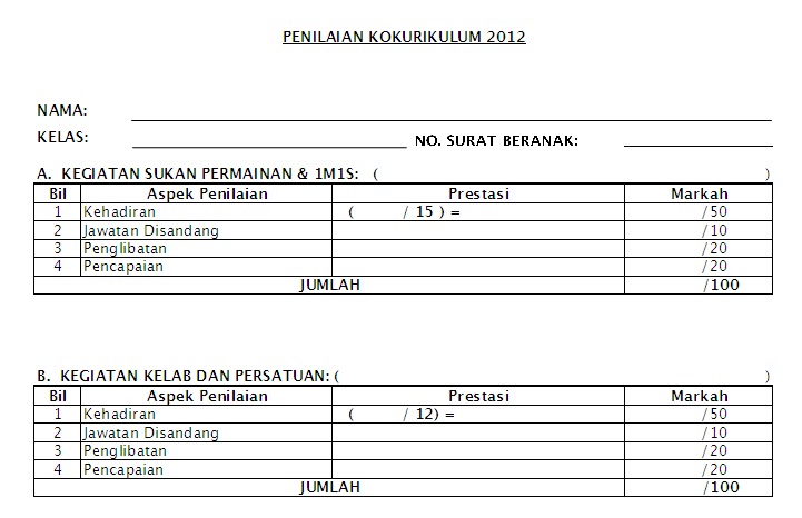 Contoh Borang Keberhasilan Guru Prasekolah - Contoh U