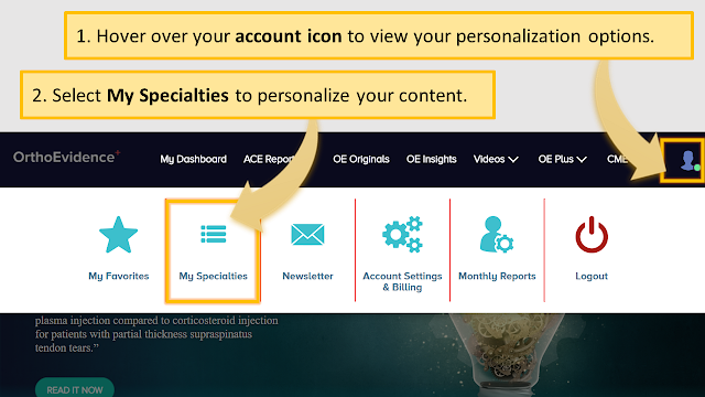 home page showing the personalisation options