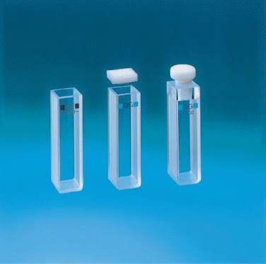 Ultraviolet quartz cells with PTFE screw caps and septa