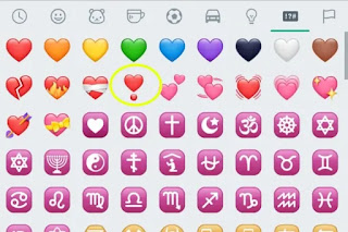 What does the emoji of the heart with a point below mean