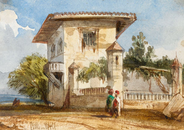 A Villa, Algiers. 1833 - William Wyld (English - 1806-1889) - Watercolour