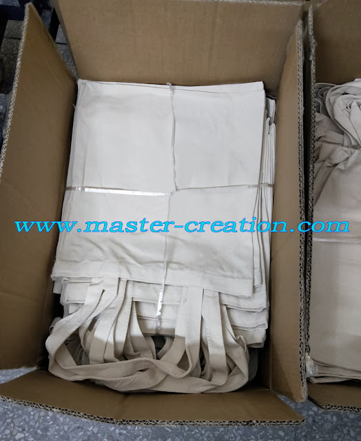 packed cotton bags in carton