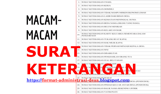 Surat Keterangan Desa (Kumpulan Contoh, Pengertian, Jenis ...
