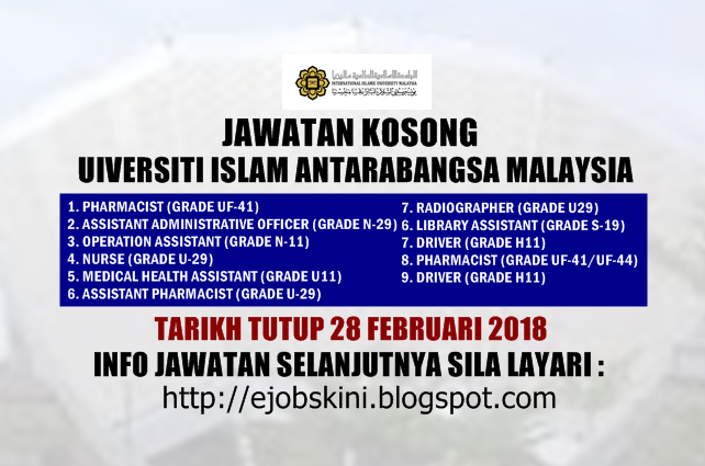 Jawatan Kosong International Islamic University Malaysia 