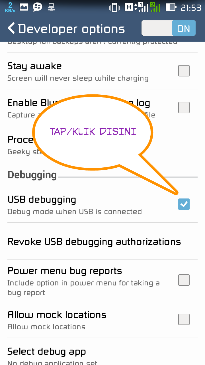 Cara Setting USB Debugging Zenfone 5