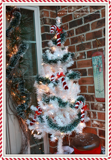 White Candy Cane Christmas Tree-Christmas Front Porch-From My Front Porch To Yours