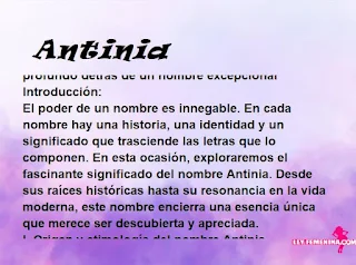 significado del nombre Antinia