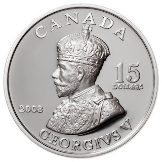 Canada 15 Dollars Silver Coin 2008 King George V