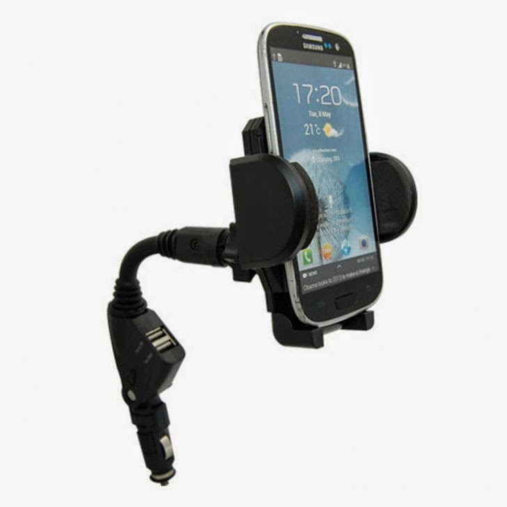 OEM 2 USB Ports Car Charger Cigarette Lighter Car Cradle Mount Holder for GPS PDA Smartphone