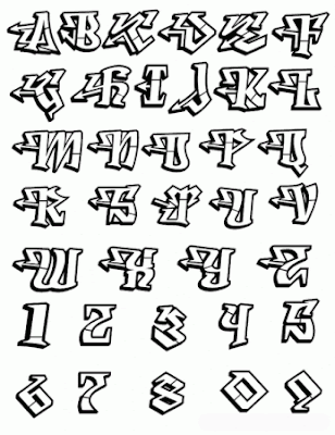 Graffiti Alphabet A-Z Sketches Arrow Design