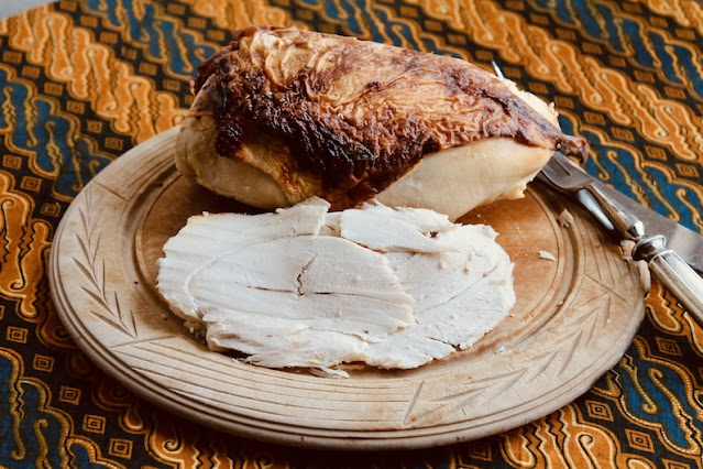 Food Lust People Love: After 24 hours of marinating, and a hour + in a hot oven, this buttermilk-brined roast chicken crown is tender and juicy inside with the most delectable golden skin outside!