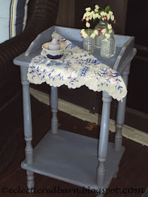 Eclectic Red Barn: Painted and Decorated Laminate Side Table 