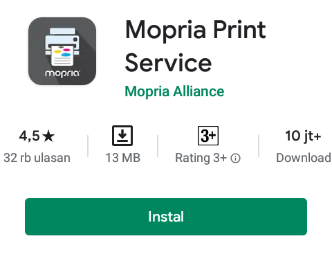 Aplikasi Mopria Print Service