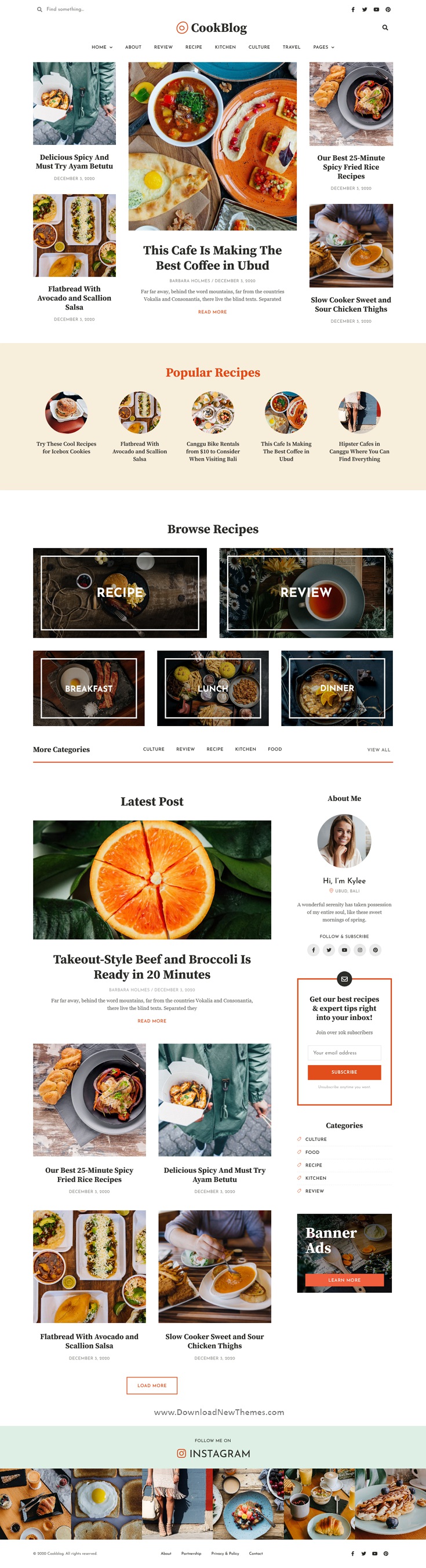 Food and Personal Blog Elementor Template Kit