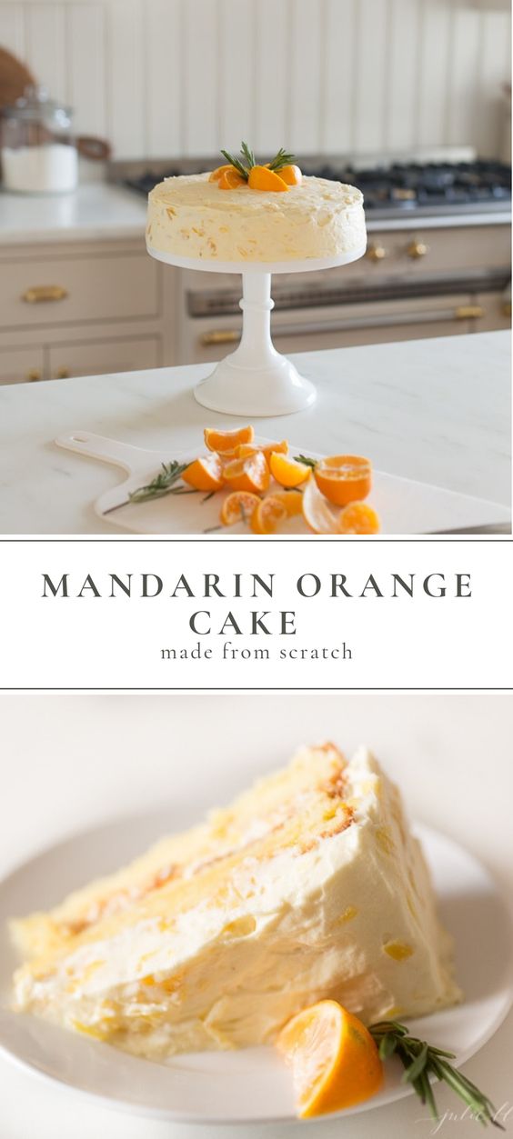 This beautiful made-from-scratch Mandarin Orange Cake is easy to make, especially with the help of little hands. It’s a fresh twist on an old classic – Mandarin Orange Cake made without Cool Whip or cake mix. Just fresh, flavorful, beautiful cake