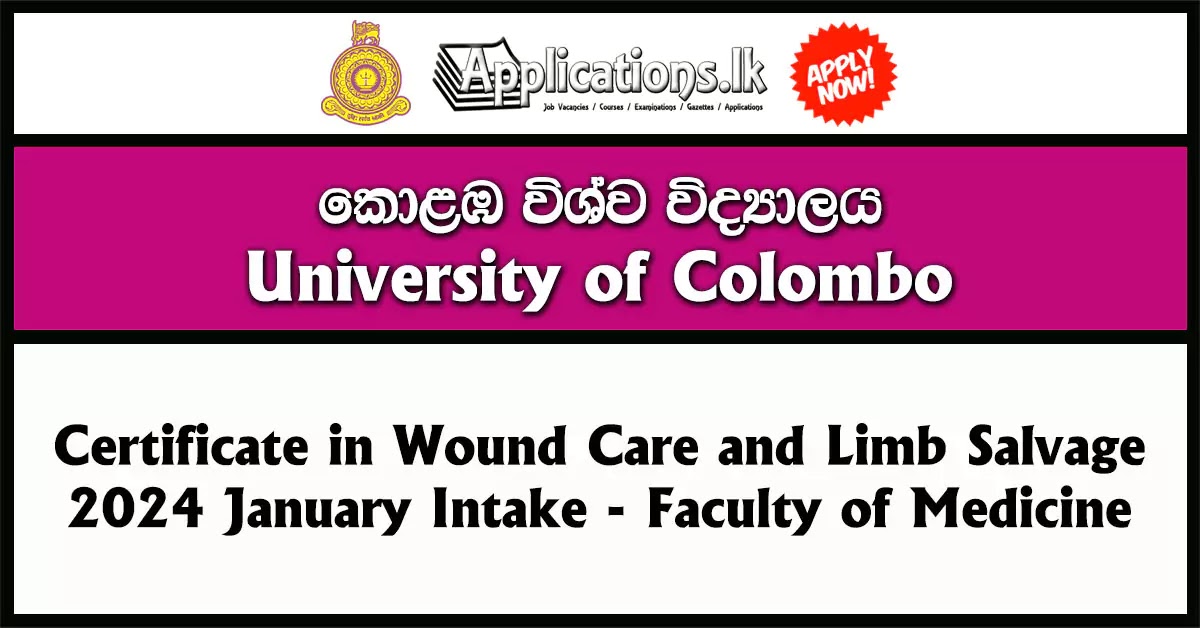 Certificate in Wound Care and Limb Salvage 2024 January Intake – Faculty of Medicine – University of Colombo