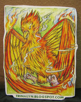 phoenix pheonix sticker red flames mystic art