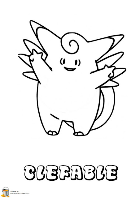 POKEMON CLEFABLE PARA COLOREAR Y PINTAR