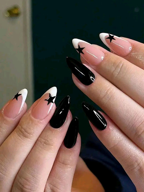 black and white nail art designs