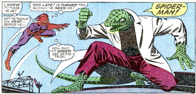 Amazing Spider-Man #45, John Romita, his arm in a sling, Spider-Man leaps at the Lizard