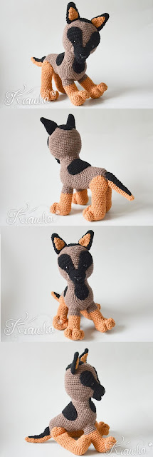 Krawka: Realistic puppy dog crochet pattern by Krawka, german shepherd puppy dog real puppy pet