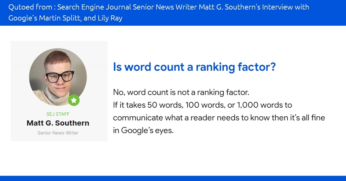 Is word count a ranking factor?