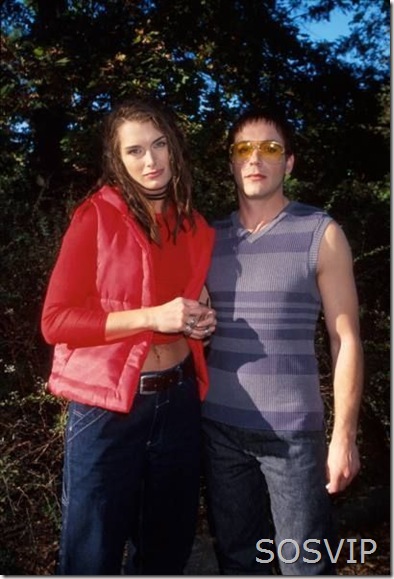 Brooke Shields and Robert Downey Jr.