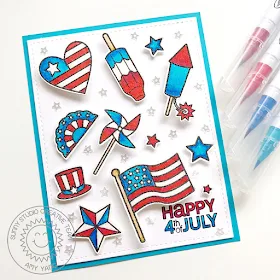 Sunny Studio Stamps: Stars & Stripes Patriotic 4th Of July Card by Amy Yang