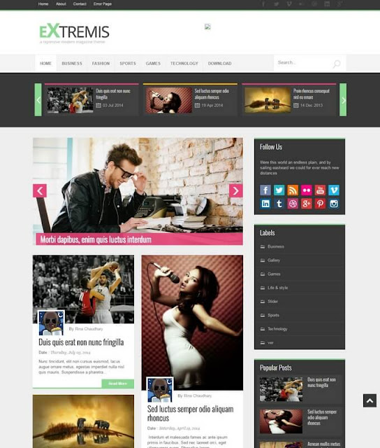  Extremis Blogger Template Free Download 2019