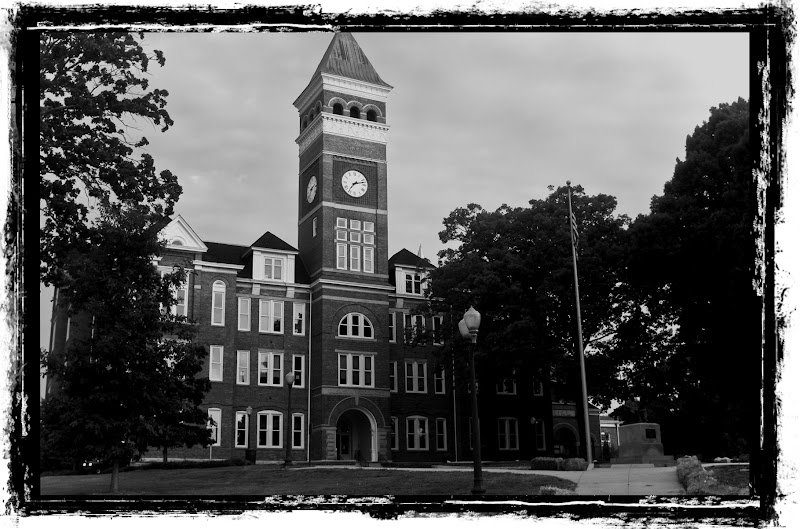 Clemson University Campus Tillman Hall Photo Black and White Image Eugene T. Moore School of Education