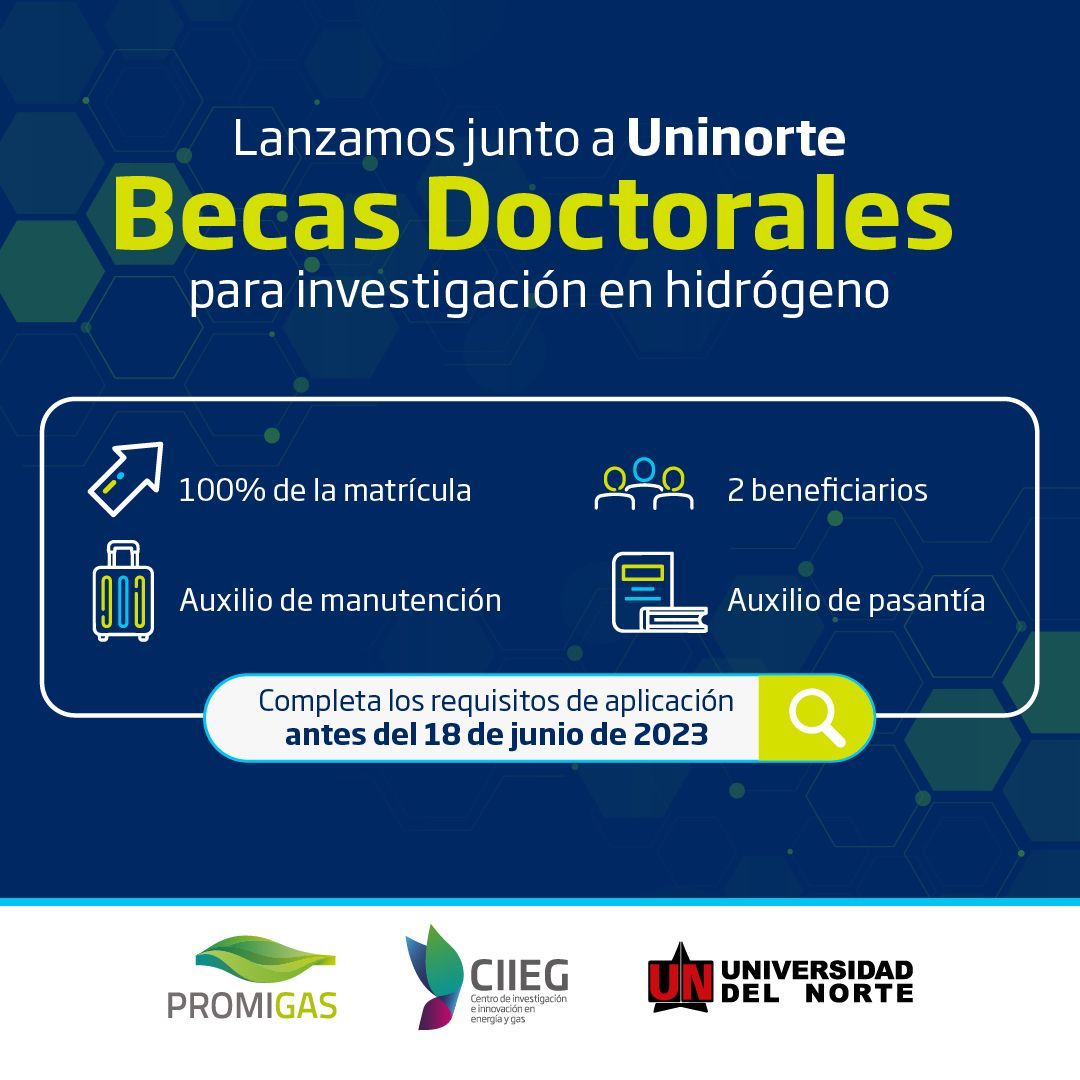 https://www.notasrosas.com/Promigas y Uninorte lanzan convocatoria para becas doctorales sobre investigación en hidrógeno