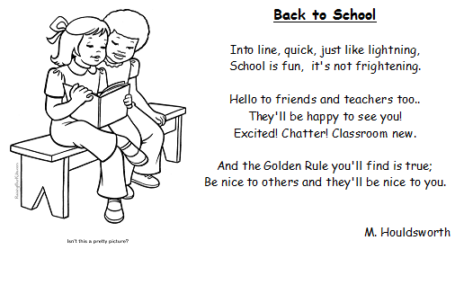 Bildergebnis für back to school poem