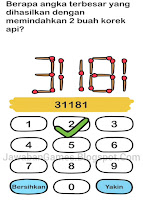 Kunci Jawaban Brain Out Level 99: Berapa Angka Terbesar Yang Dihasilkan Dengan Memindahkan 2 Buah Korek Api?