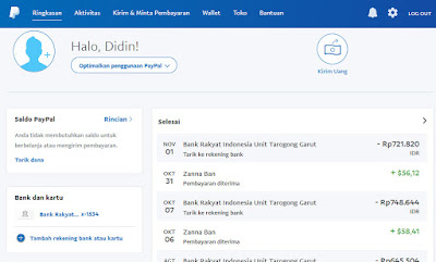 cara mudah menarik / transfer uang dari paypal