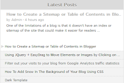 Recent Rotating Post Gadget with Excerpt For Blogger