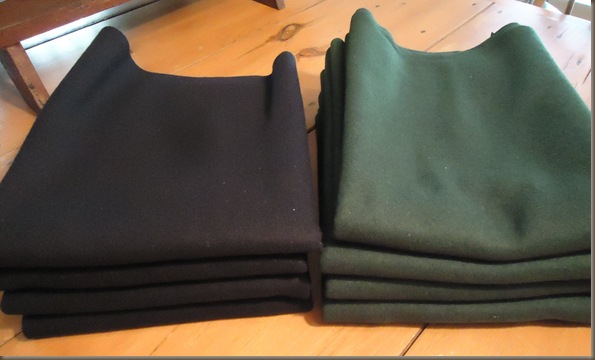 Navy Green Wool