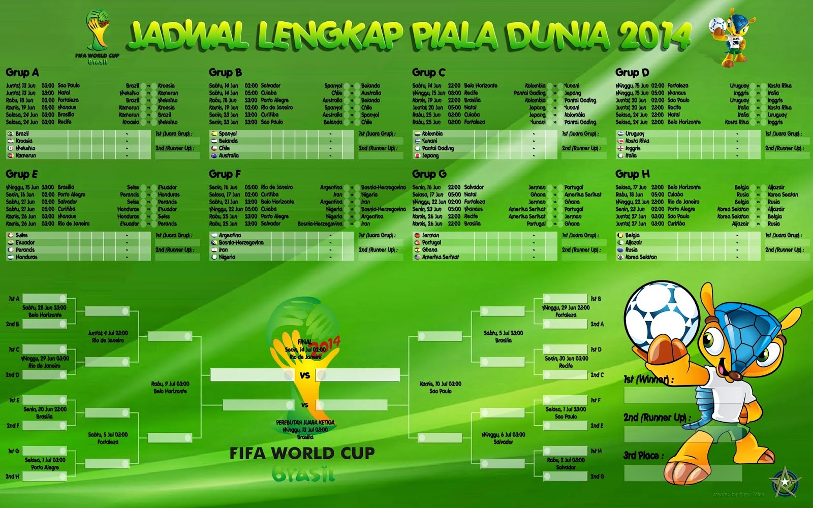 Jadwal Lengkap Piala Dunia 2014 Berawancom