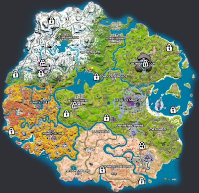 Fortnite, Season 4, Chapter 3, New Vaults, Locations Map