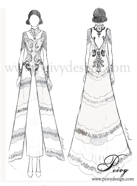 Sketsa Wedding Kebaya Sketch Peivy
