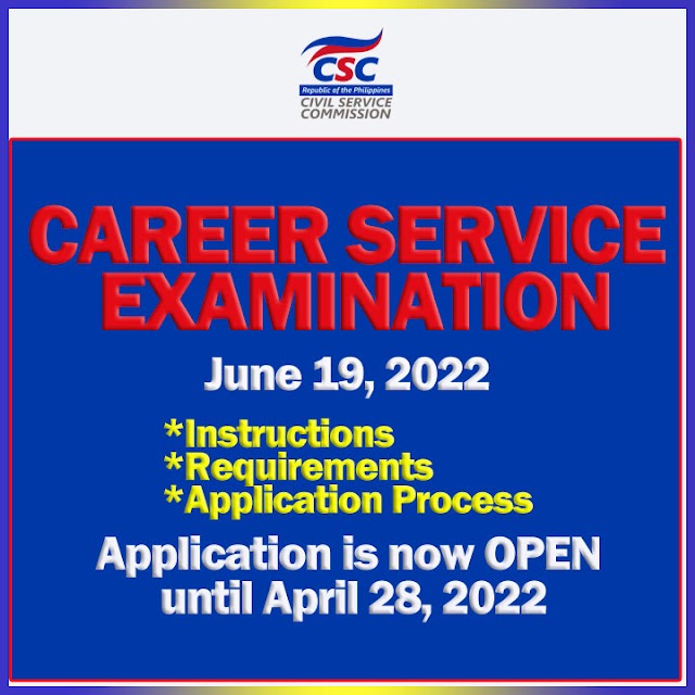 Regional Civil Service Official Facebook Pages | For Instructions, Requirements and Application for June 19, 2022 Career Service Examination 