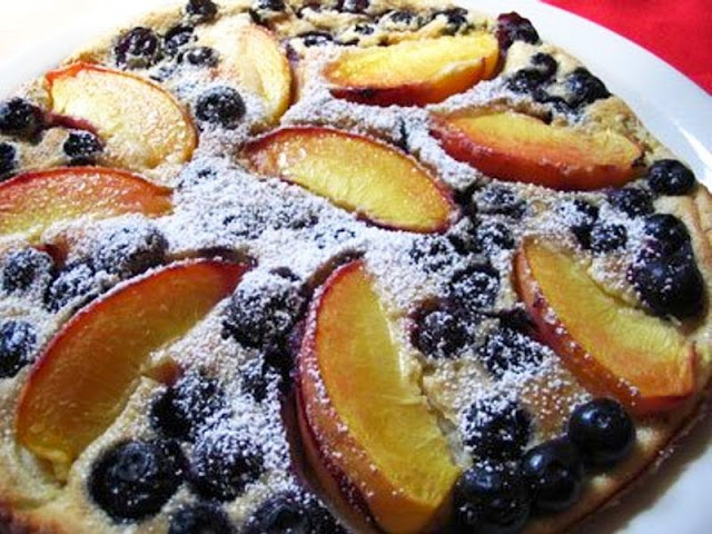 Baked Blueberry & Peach Pancakes