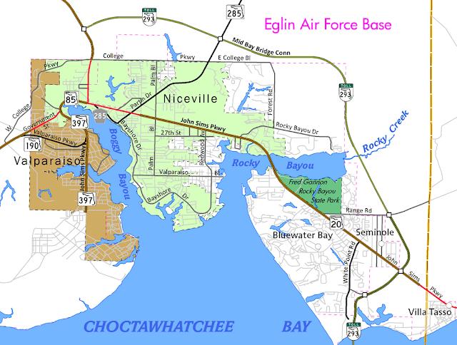 Niceville, Florida Road Map