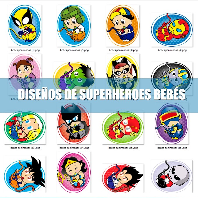 PACK DE DISEÑOS DE SUPERHEROES BEBÉS