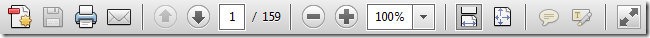 Screenshot clip of Adobe Reader X toolbar