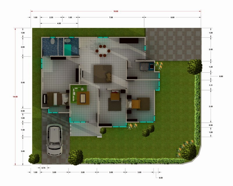 Desain Rumah Minimalis 1 Lantai 3 Kamar Tidur - MODEL RUMAH UNIK 2015