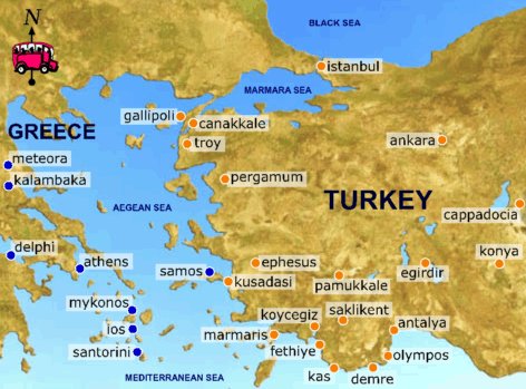 Map Of Greece. Ta Nea: Turkey accuses 3 Greek