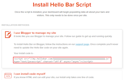 how to install hellobar in blogger 101helper