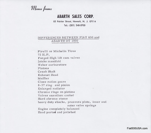 Fiat Abarth OT 1000 and Fiat 850 differences