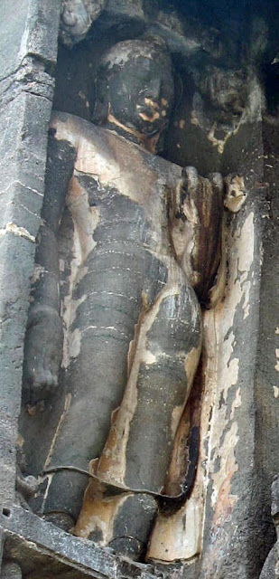 Buddha figure on Ajanta wall