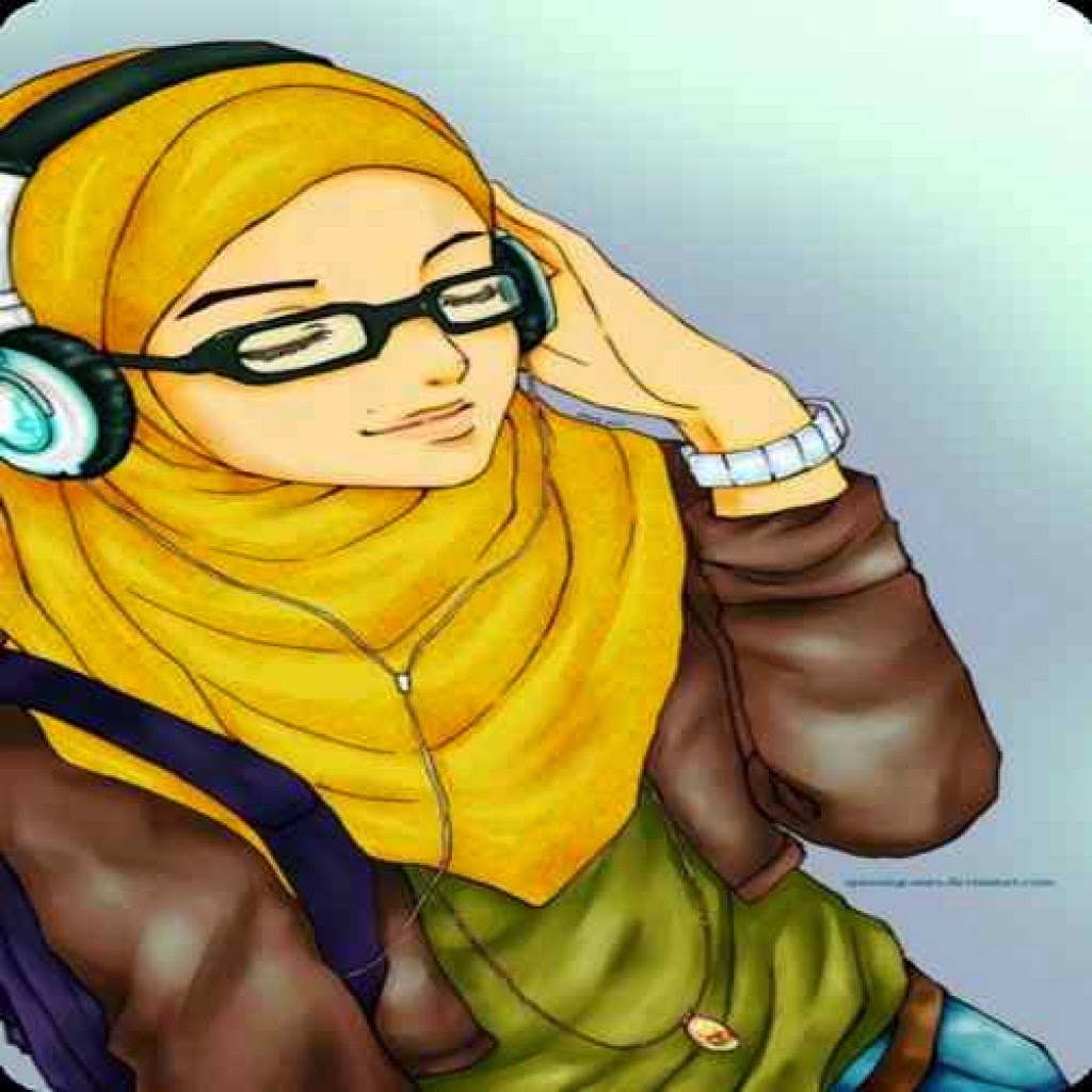 Top Gambar Kartun Muslimah Berkacamata Top Gambar